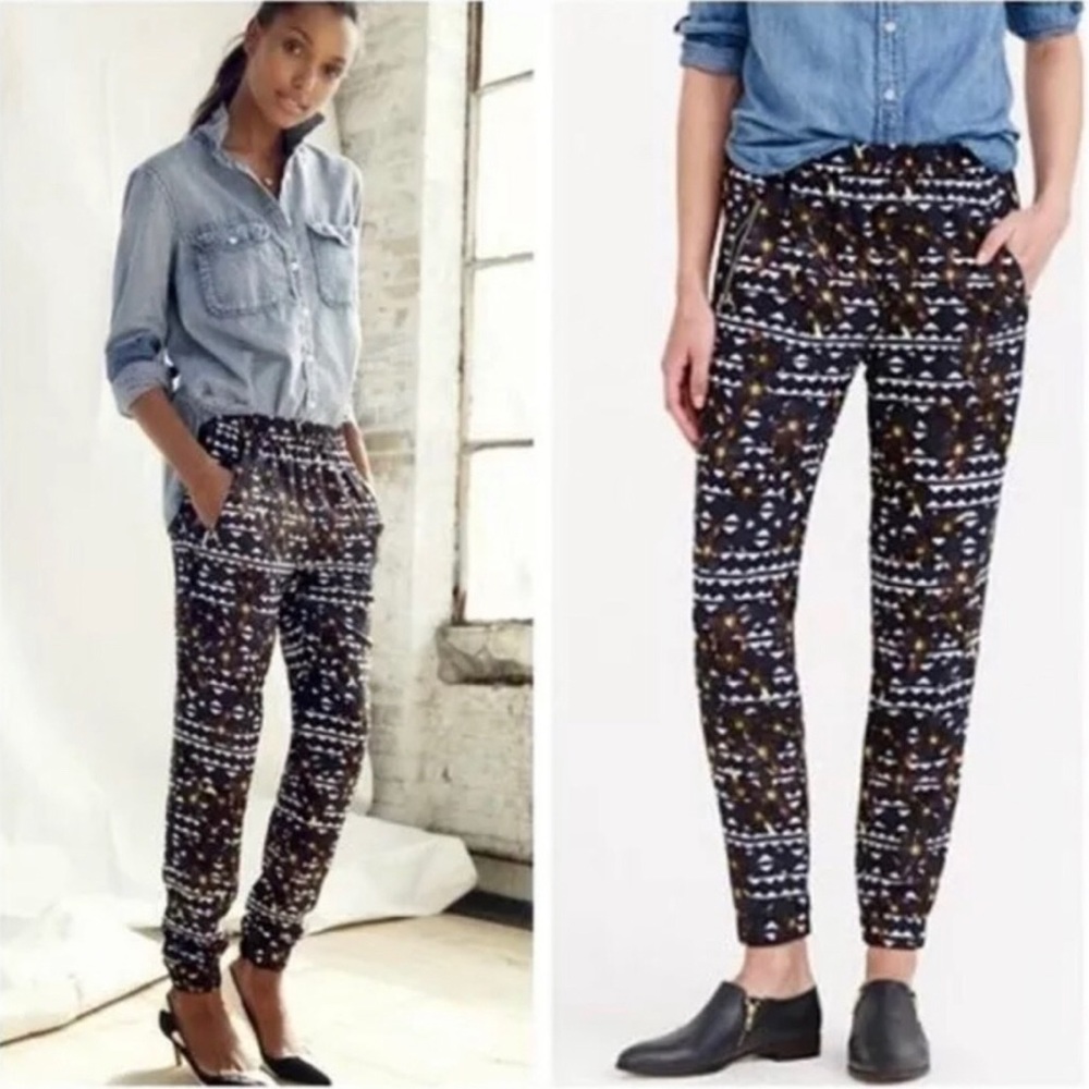 J Crew ‘Turner’ joggers in floral and geometric pattern